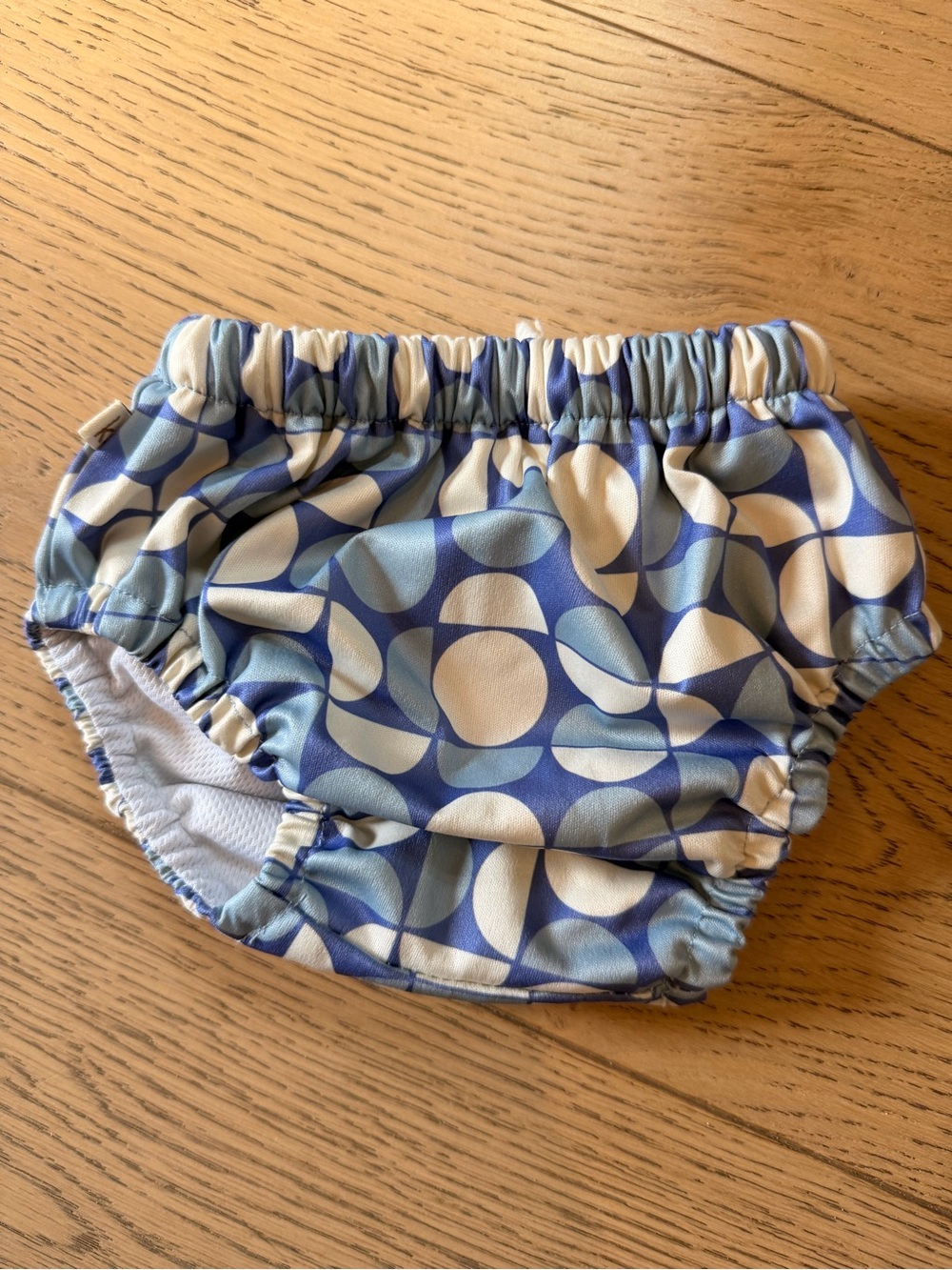 Kids Blue & Cream Geometric Swim Diaper Cover
